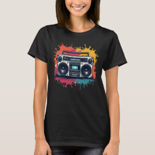 Retro Boombox Graphic Music T - Shirt der 90er Jah