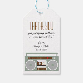Retro Boombox Indie Mixtape Hochzeit rot / schwarz Geschenkanhänger