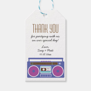 Retro Boombox Indie Mixtape Wedding Lila Indigo Geschenkanhänger