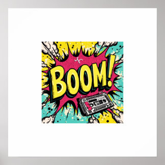 Retro Boombox-Knall Poster