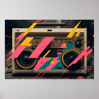Retro-Boombox mit 80er-Memphis-Styling