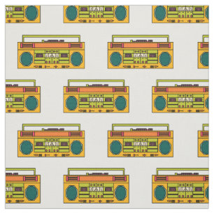 Retro-Boombox-Muster Stoff