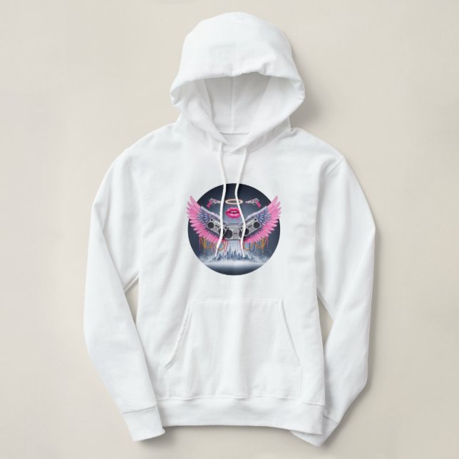 Retro Boombox Wings Hoodie 💖 🎧 (Design vorne)
