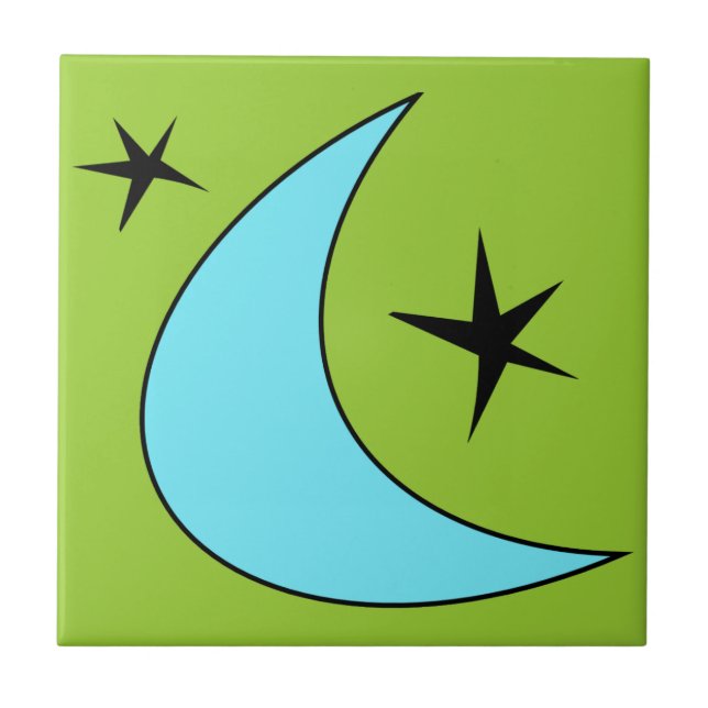 Retro Boomerang Fliese (Vorderseite)