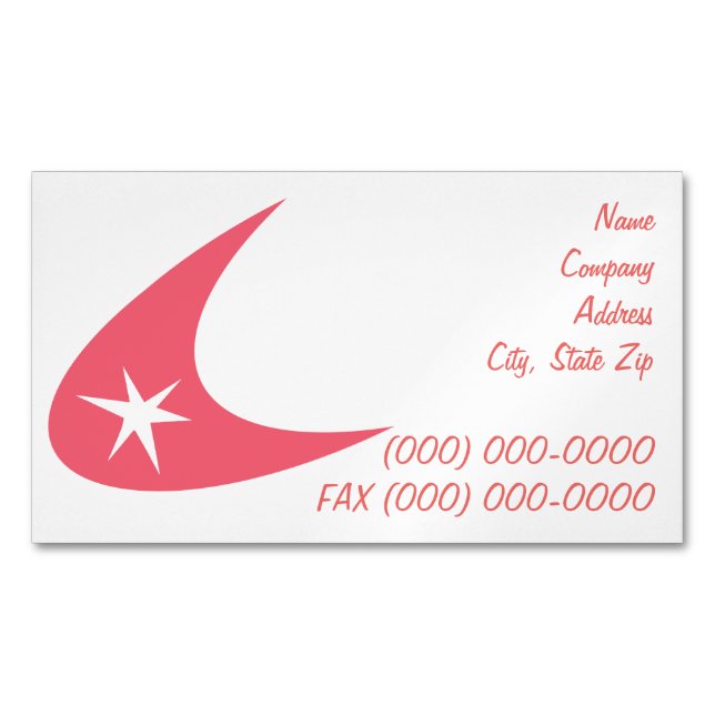 Retro Boomerang Magnetische Visitenkarte (Vorderseite)