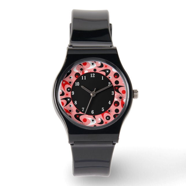 Retro Boomerangs Armbanduhr (Vorderseite)
