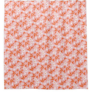 Retro Boomerangs Duschvorhang