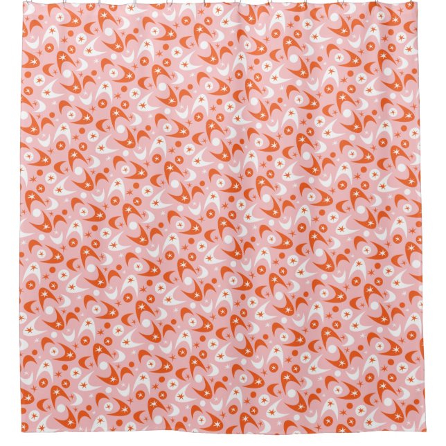 Retro Boomerangs Duschvorhang (Vorderseite)