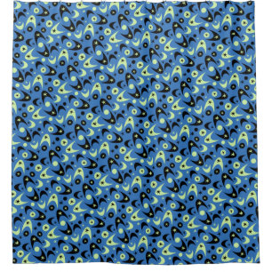 Retro Boomerangs Duschvorhang