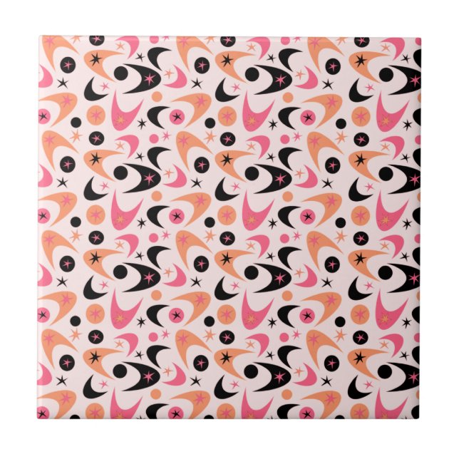 Retro Boomerangs Fliese (Vorderseite)