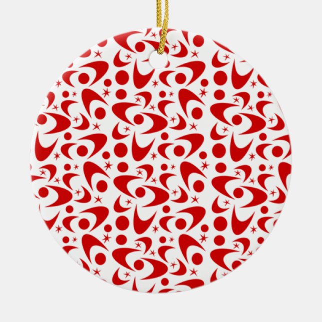 Retro Boomerangs Keramik Ornament (Vorne)