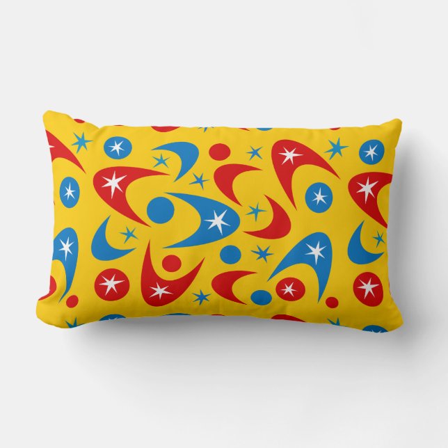 Retro Boomerangs Lendenkissen (Vorderseite)