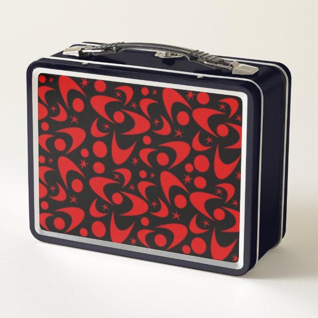 Retro Boomerangs Metal Lunch Box (Rückseite)