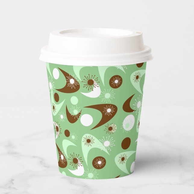 Retro Boomerangs Papierkästen Pappbecher (Vorderseite)