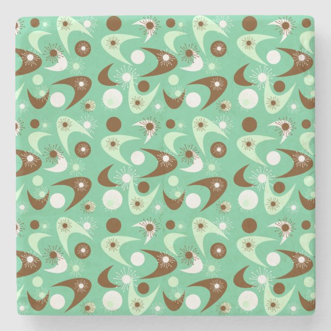 Retro Boomerangs Steinuntersetzer (Vorderseite)