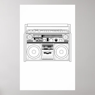 Retro Boomkasten/Getto-Bläser-T - Shirt Poster