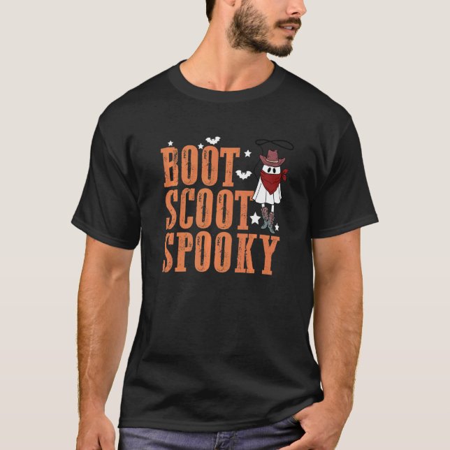 Retro Boot Scoot Spooky Western Halloween Niedlich T-Shirt (Vorderseite)