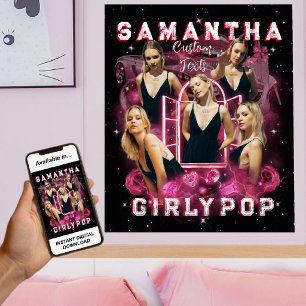 Retro Bootleg 90er Y2K Custom Fotos Girlypop Pink Poster