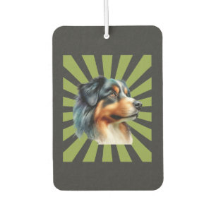 Retro Border Collie Sonnenstrahl Grafikdesign Autolufterfrischer