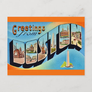 Retro Boston Gruß Postkarte