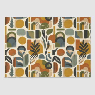 Retro Botanica Geometrica Seidenpapier