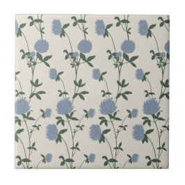 Retro Botanical Meadow Clover | French Linen Fliese