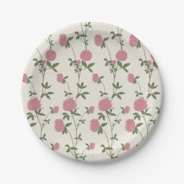 Retro Botanical Meadow Clover | Vintage Archive Pappteller