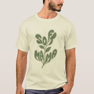 Retro-Botanik "Soft Mama" Blatt-Typografie-Design T-Shirt