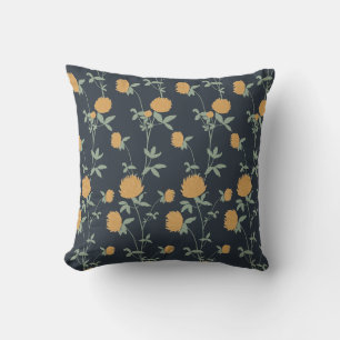 Retro-Botanischer Wiesen-Klee   Mitternachtsgarten Kissen