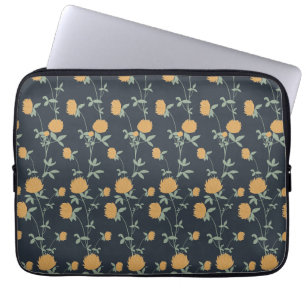 Retro-Botanischer Wiesen-Klee Mitternachtsgarten Laptopschutzhülle