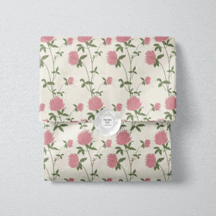 Retro-Botanischer Wiesen-Klee   Vintage-Archiv Seidenpapier