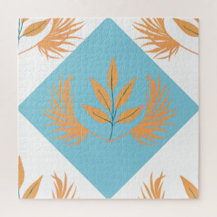 Retro-botanisches geometrisches Muster Orangenbl