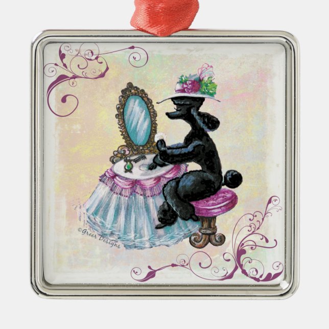 Retro Boudoir Ornament Aus Metall (Vorne)