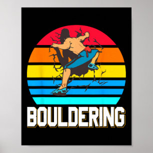 Retro Boulderwand Smash Indoor Kletterszene  Poster