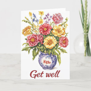 Retro Bouquet Blume werden gut Feiertagskarte