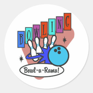 Retro Bowl-a-Rama-Schild Runder Aufkleber