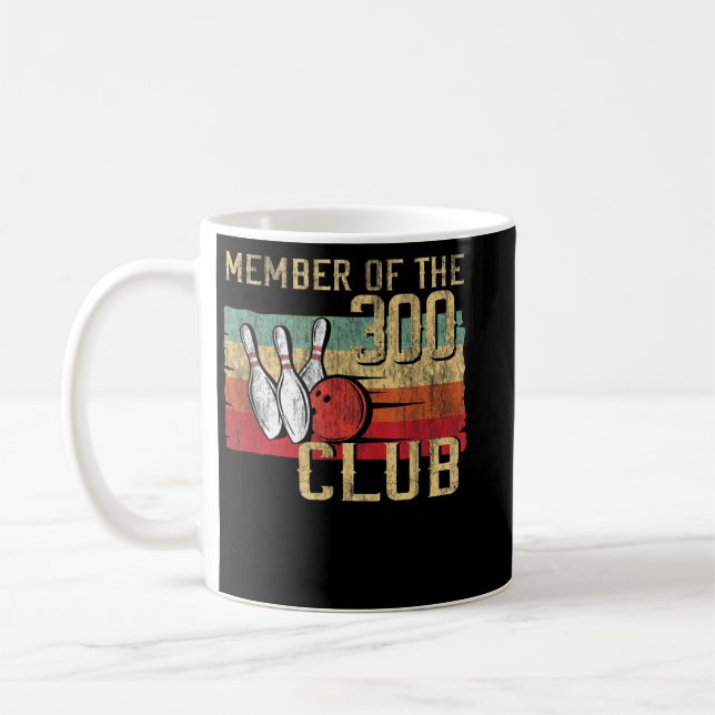Retro Bowler Silhouette für Mitglied des 300 Club Kaffeetasse (Links)