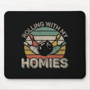 Retro Bowling Bowler Team F Mousepad