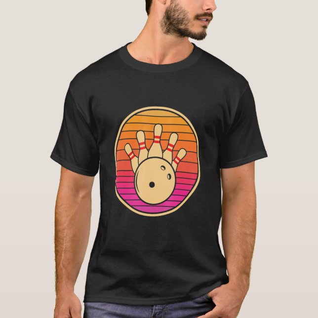 Retro Bowling Bowling Player Bowler T-Shirt (Vorderseite)
