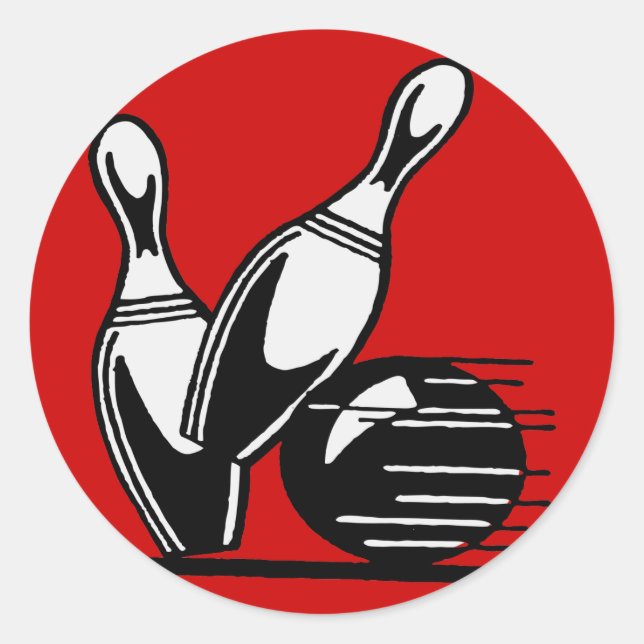 Retro-Bowling-Button individuell anpassbar Runder Aufkleber (Vorderseite)
