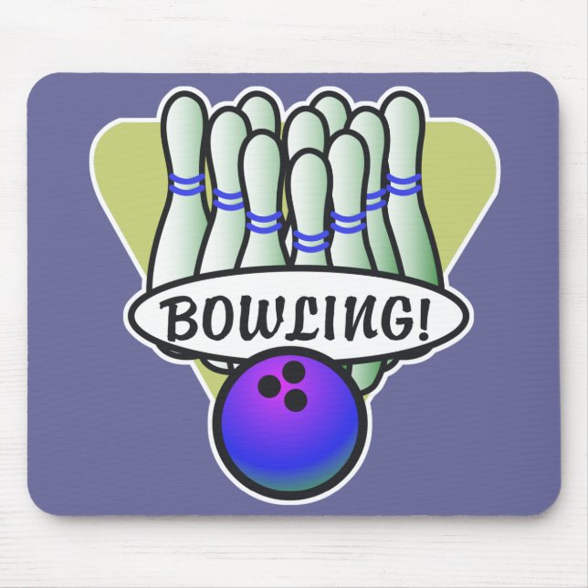 Retro-Bowling-Design Mousepad (Vorne)