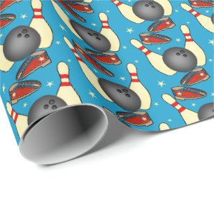Retro Bowling Geschenkpapier