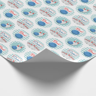 Retro Bowling Muster Bowling Ball Buttone Geschenkpapier
