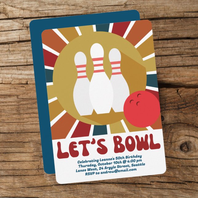 Retro Bowling-Party Einladung (Von Creator hochgeladen)