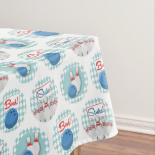 Retro Bowling Pattern Bowling Ball Buttone Tischdecke
