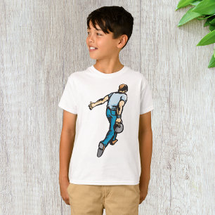 Retro-Bowling-Player wirbeln Ball T-Shirt
