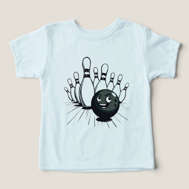 Retro Bowling T - Shirt - Vintager Stoß (Design Vorderseite)