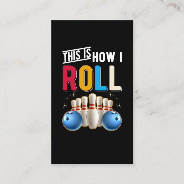 Retro Bowling Team Ball Spaß Bowler Visitenkarte (Vorderseite)