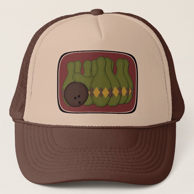 Retro Bowling Truckerkappe (Vorderseite)