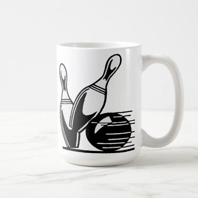 Retro-Bowlingpins anpassbar Kaffeetasse (Rechts)